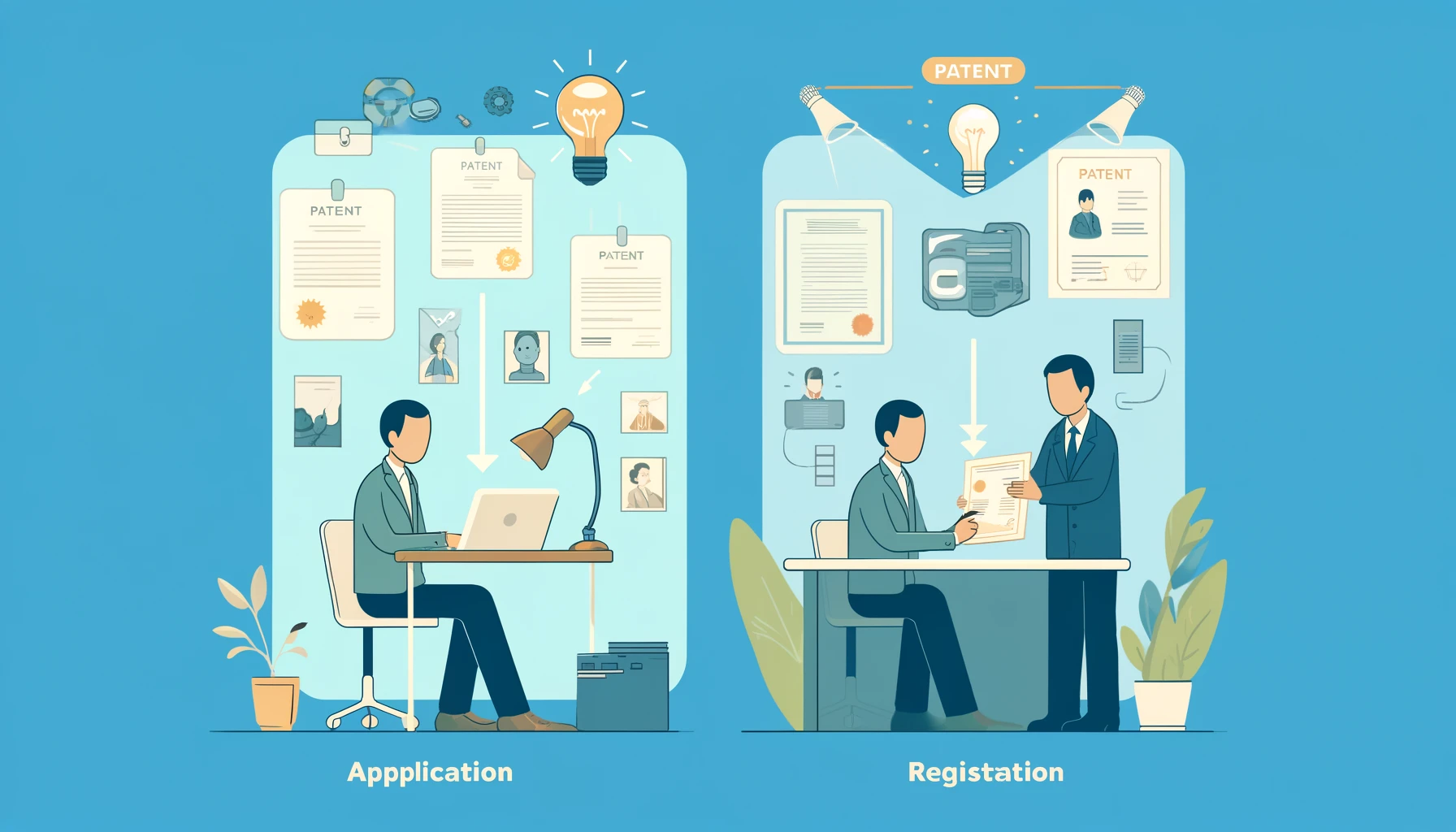 특허 출원, 등록의 차이점